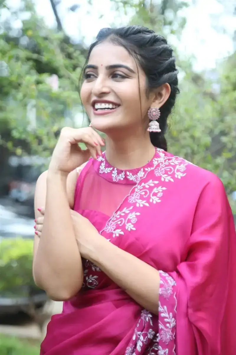 Actress Ananya Nagalla Red Saree at Anveshi Movie Release